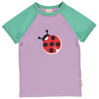 Weiches Raglan T-Shirt Marienkäfer flieder