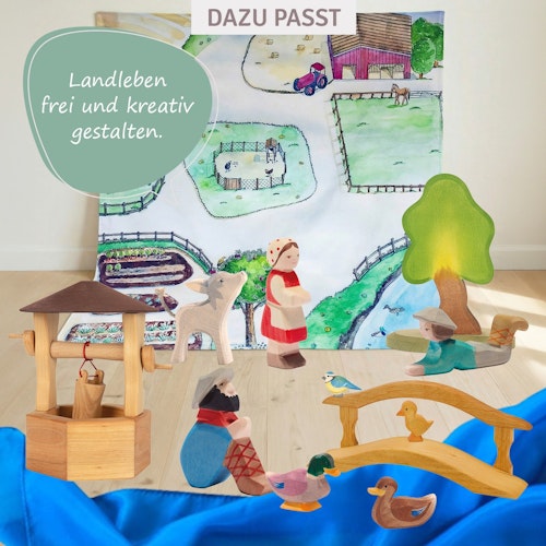 Hirte liegend - Krippenfigur aus Holz 6 cm