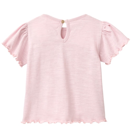 Luftiges T-Shirt Rüschenärmel flieder