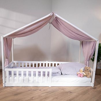 Musselin Baldachin für Hausbett, 470x100, altrosa