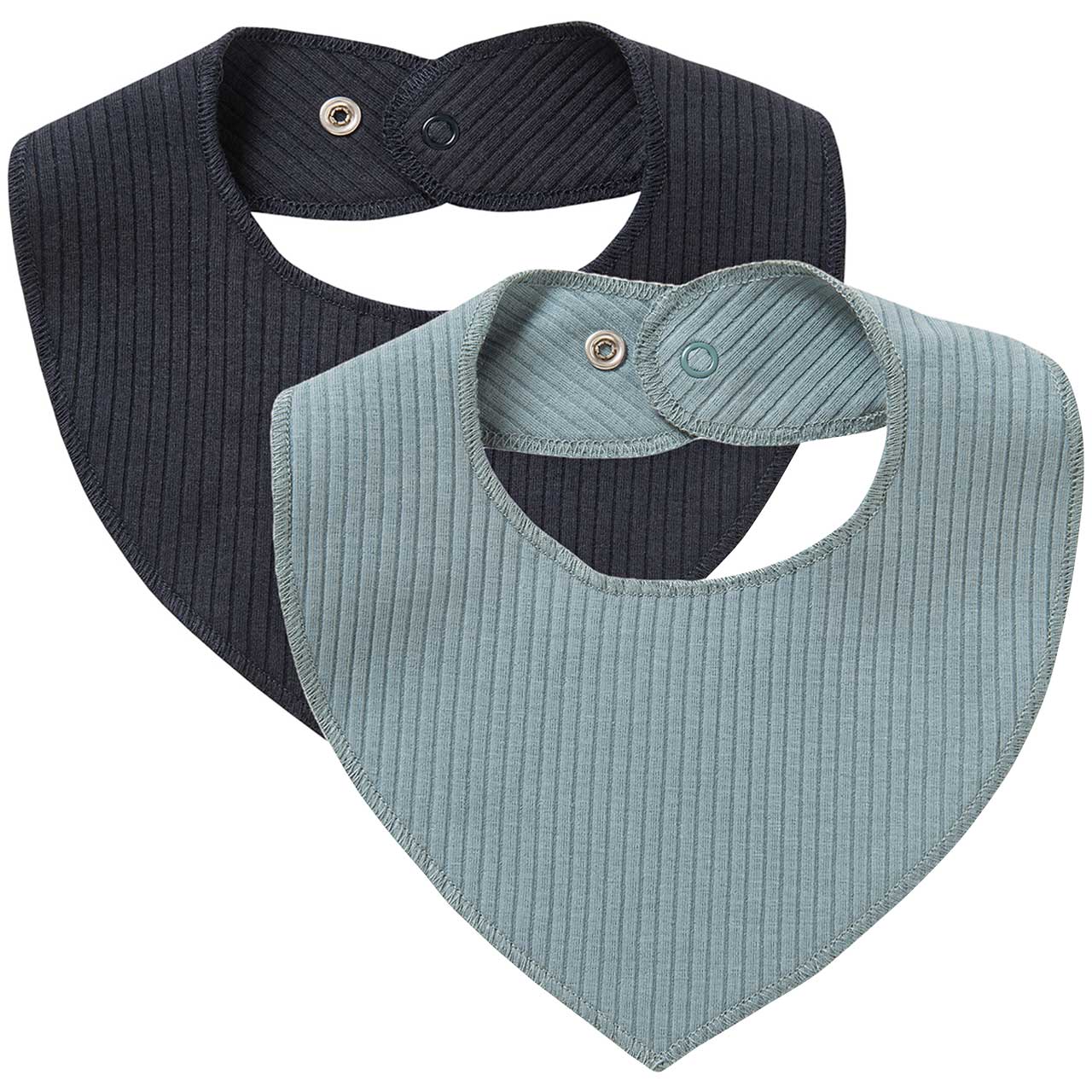 2er-Pack Edles Ripp Dreiecktuch nachtblau und rauchblau