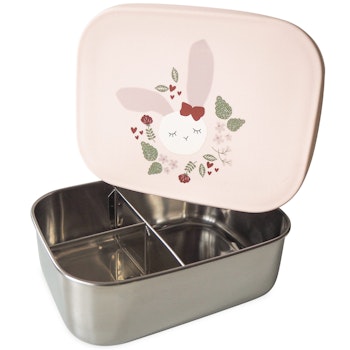 Edelstahl Brotdose Hase rose