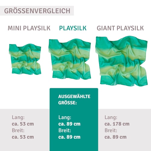 Spieltuch Seide blau türkis 89 x 89 cm