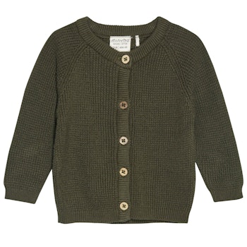 Strickjacke Musterstrick olivgrün