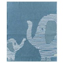 Vorschaubild Dicke Babydecke Biobaumwolle Strick blau Elefanten 90 x 105 cm