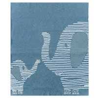 Dicke Babydecke Biobaumwolle Strick blau Elefanten 90 x 105 cm