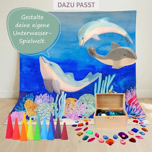 Delfin Kopf tief Holzfigur 4,5 cm