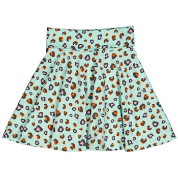 Luftiger Flatterrock Leoprint türkis