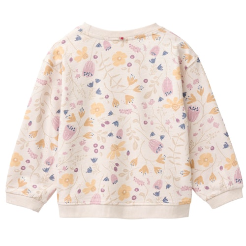 Weiches Sweatshirt Blumen beige