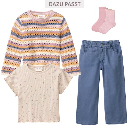 Weiches Rippe T-Shirt rosa