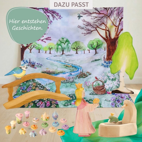 Prinzessin für Froschkönig Holzfigur 12,5 cm