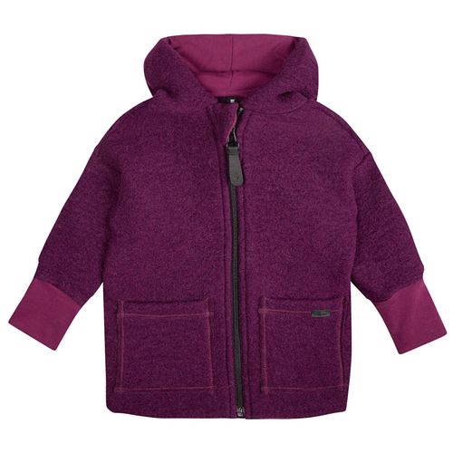 Schurwolle Fleece Kapuzenjacke petrol