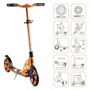 Vorschaubild Alu Scooter ab 6 Jahre 35-100kg 205mm-Rädern Orange