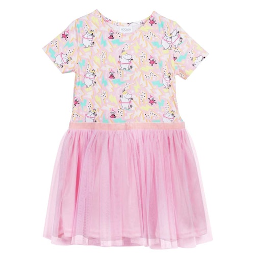 Kurzarm Tüllkleid Mumin-Motive