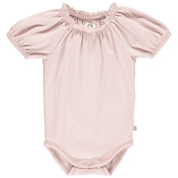Kurzarmbody Puffärmelchen elastischer Kopfbereich rose