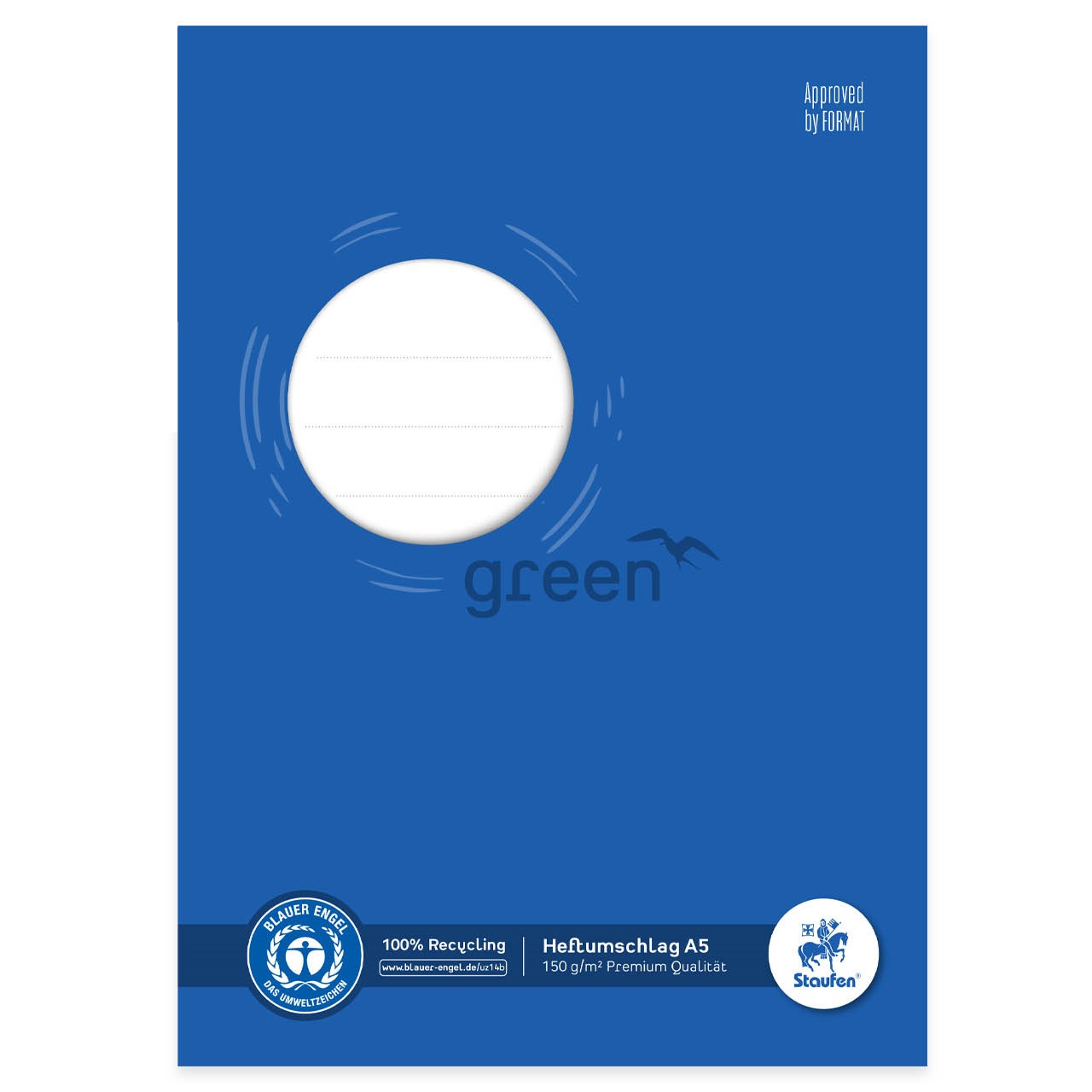 Heftumschlag für DIN A5 Schulheft – blau