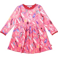 Feder-Druck Flatterkleid Sweat