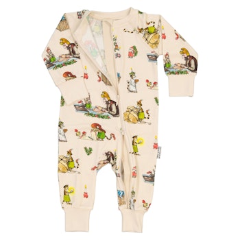 Bambus Schlafanzug Reißverschluss Pettersson & Findus beige