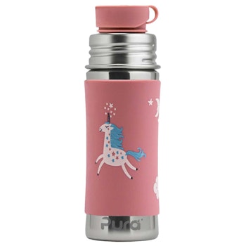 Edelstahl Sportflasche Sportverschluss 325 ml Einhorn rosa