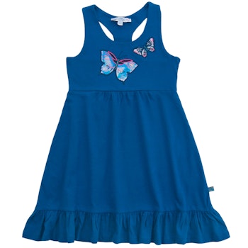 Kleid Schmetterling-Aufnäher azurblau