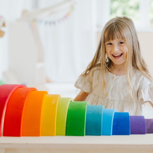 Regenbogen gross Grimms 12 teilig 35,5 cm - BUNT