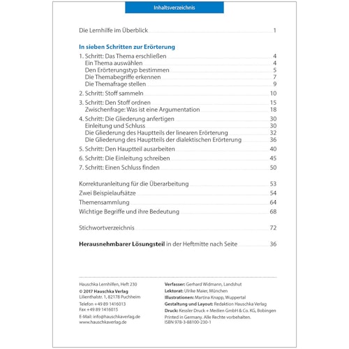 Übungsheft Aufsatz „Erörterung“ 8. bis 11. Klasse