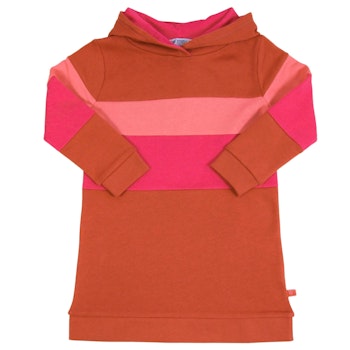 Sweatkleid Kapuze Colour-Blocking pink