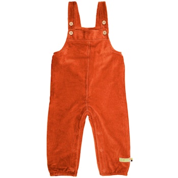 Gefütterte Latzhose Feincord terrakotta