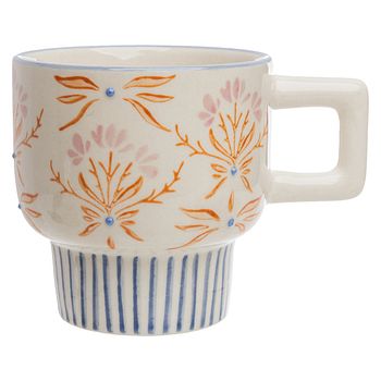 Tasse RETROFLORIA Blumen orange 250 ml stapelbar