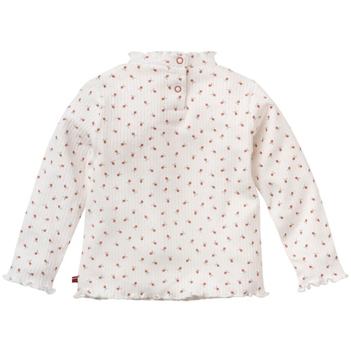 Geripptes Langarmshirt Stehkragen