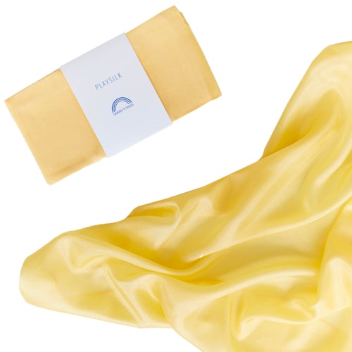 Spieltuch Seide gelb mittel 89 x 89 cm