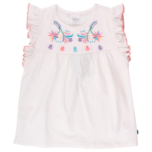Sommer Mädchen Shirt gestickt Rüschen