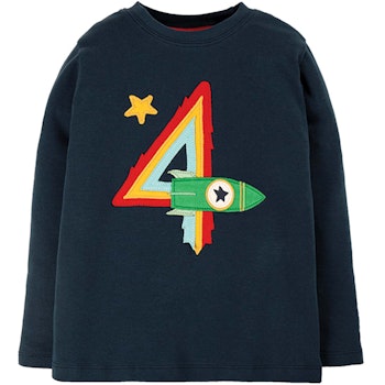 Langarmshirt 4 mit Raketen-Aufnäher navy