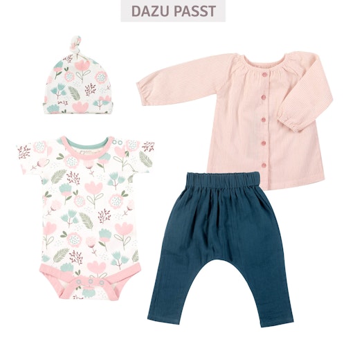 Babymütze Knoten Blumen Muster