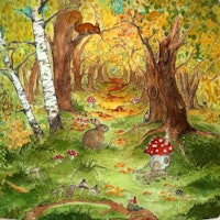 Silhouette Eentje van Margo - Herbstwald