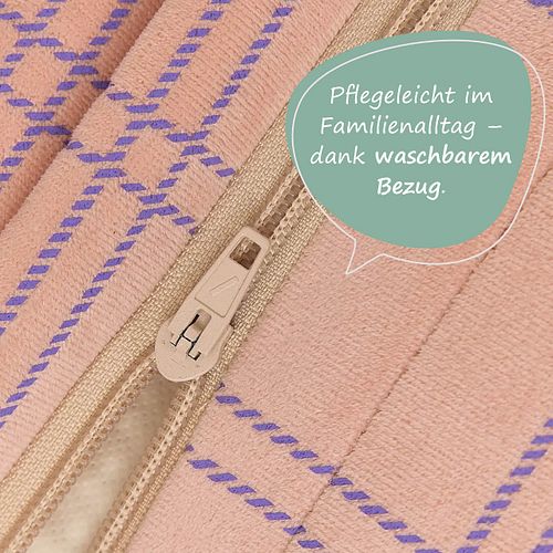 Samt Sitzsack für Kinder rosa-lila - 119 x 52 x 70 cm