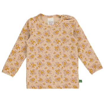 Blümchen Langarmshirt beige