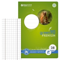 Schulheft kariert mit Rand – Lineatur 28, DIN A5