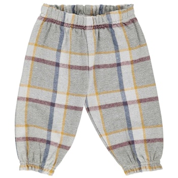 Herbstliche Twill Pumphose kariert rauchblau