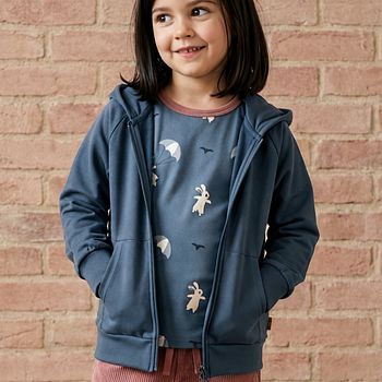 Sweatjacke Kapuze braun
