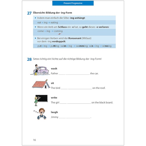 Übungsheft Englisch Simple Present & Progressive 5. Klasse