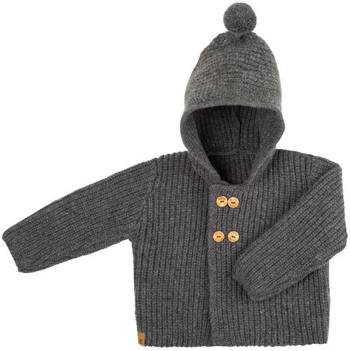 Kapuzen Strickjacke Alpaka-Schurwoll Mix