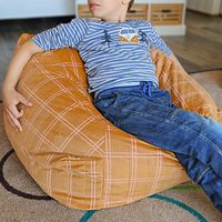 Sessel Sitzsack für Kinder gelb-rosa - 72 x 75 x 42 cm