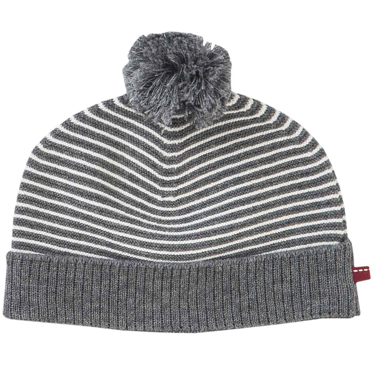 Kuschelige Baby Strickmütze Bommel