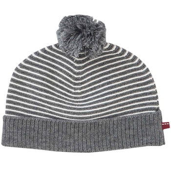 Kuschelige Baby Strickmütze Bommel Ringel