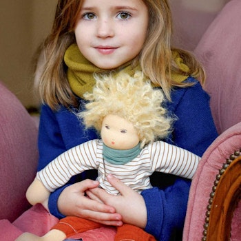 Bio Stoffpuppe Junge "Bruno" zum An- & Ausziehen 38 cm