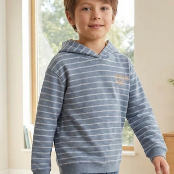 Sweat Hoodie blau gestreift