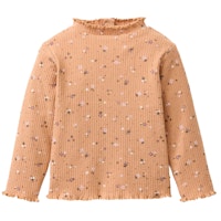 Geripptes Langarmshirt Stehkragen