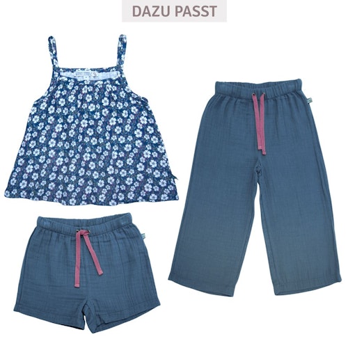 Sommer Shirt Musselin ohne Arm Blumen