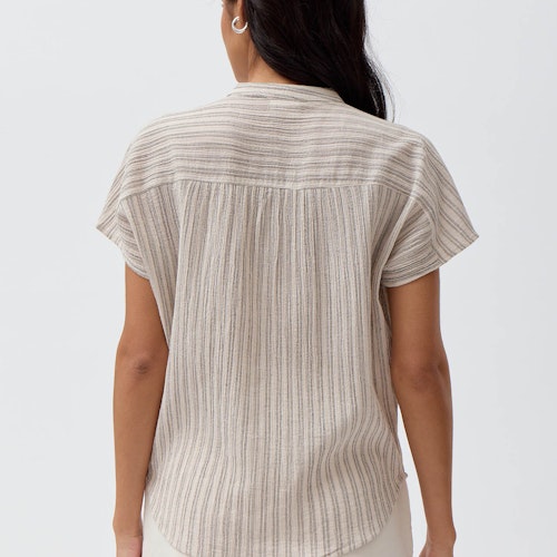 Damen Kurzarm-Bluse weiß